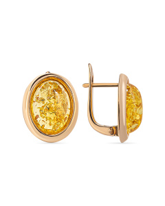 Серьги из золота (Au 585) с янтарем 919020038aa код:000015941| Darvin