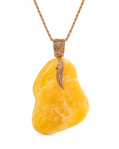 Кулон из серебра (Ag 925) с янтарем и позолотой 3.2.01.Б3-04 код:000016001 |ТД Астапенко 