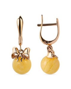 Серьги из золота (Au 585) с янтарем 419030143oo код:000015935| Darvin