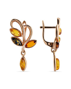 Серьги из желтого золота (Au 585) с янтарем арт.570121173045| Darvin