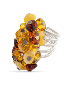 Кольцо с янтарем 115008 код:000015970 | Янтарный ювелирпром
