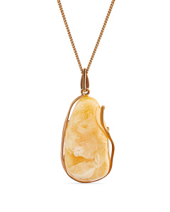 Кулон из серебра 925 пробы с позолотой и янтарем 3.2.01.Б3 код:000015854 /ТД Астапенко