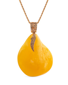 Кулон из серебра (Ag 925) с янтарем и позолотой 3.2.01.Б3-03 код:000016000|ТД Астапенко 