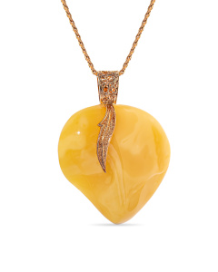 Кулон из серебра (Ag 925) с янтарем и позолотой 3.2.01.Б3-05 код:000016002|ТД Астапенко 