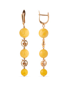 Серьги из золота (Au 585) с янтарем 419030032kq-02 код:000015934| Darvin