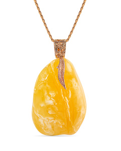 Кулон из серебра (Ag 925) с янтарем и позолотой 3.2.01.Б3-07 код:000016004 |ТД Астапенко 