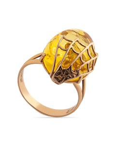 Кольцо из золота (Au 585) с янтарем 910020415ba код:000015865| Darvin