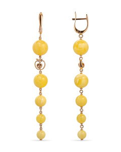 Серьги из желтого золота (Au 585) с янтарем 419030005gq код:000015932| Darvin