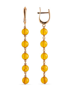 Серьги из золота (Au 585) с янтарем 419040006hh код:000015943 |Darvin