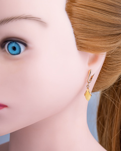 Серьги из  золота (Au 585) с янтарем 919030023ab код:000015938| Darvin