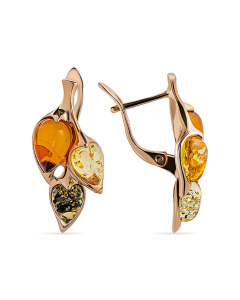 Серьги из золота (Au 585) с янтарем 919060011aa код:000015945| Darvin